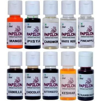 Papilon Assorted Culinary Essence (20 Ml X 10 Bottles) For Icecream/ Bakery/ Cake/ Cooking/ Baking
