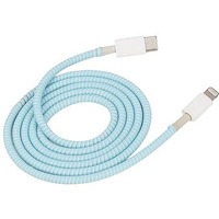 Florican Full Size 1.4 Meter (Pack Of 1) Spiral Cable Protector Suitable For All Iphone/Android Mobile Charging Cables (Sky Blue)