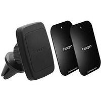 Spigen Air Vent Car Mobile Holder [Strong Magnet][Compact Design][Stable Hold][Metal Plate Included] Compatible With Most Smartphone Devices - Black