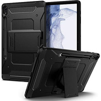 Spigen Tough Armor Pro For Galaxy Tab S8 Plus/Tab S7 Plus 5G/ Tab S7 Plus 12.4Inch Back Cover Case With Built In S Pen Holder, Kick Stand - Black