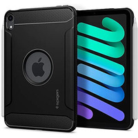 Spigen Rugged Armor For Ipad Mini 7Th/6Th Gen (2024/2021) 8.3Inch Back Cover Case Compatible With Apple Pencil Attachment, Extreme Drurability - Matte Black