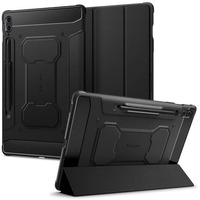 Spigen Rugged Armor Pro For Galaxy Tab S9 Fe Plus 12.4Inch Full Cover Folio Case With Built In S Pen Holder, Trifold Stand - Black