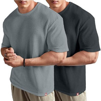 Shodox Mens Solid Dotted Unique Design Oversized Tshirt For Men - Round Neck Loose Fit Drop Shoulder Mens T-Shirt (Pack Of 2)