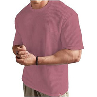 Shodox Mens Dotted Solid Unique Design Oversized Tshirt For Men - Round Neck Loose Fit Drop Shoulder Mens T-Shirt(Pack Of 1)