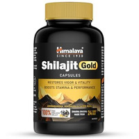 Himalaya Shilajit/Shilajeet Gold Capsules | 100% Pure Himalayan Shilajit + 24 Carat Gold | 20 Capsules | Restores Vigor And Vitality | Boosts Stamina And Performance