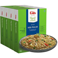 Gits Ready To Eat Veg Pulao, Pure Veg Heat And Eat Rice Dish, 1060G (Pack Of 4 X 265G Each)