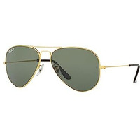 Ray-Ban Men Polarized Green Lens Pilot Sunglasses - 0Rb3025I001/5862