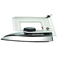 Bajaj Popular Light Weight 1000W Dry Iron | Advance Soleplate And Anti-Bacterial German Coating Technology | 360 Degree Swivel Cord | Cool Touch Handle | 2-Yrs Warranty White