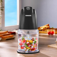 Borosil Chef Delite 260 Watts Electric Chopper For Kitchen, Twin Blade Technology, 600 Ml 'Chop-N-Store' Plastic Bowl With Lid, Vegetable Chopper, Cutter, Chop, Mince, Dice, Whisk, Blend, Black