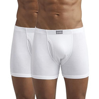 Jockey Men's Cotton Boxer Briefs (Pack Of 2) (8008-02_White_M)