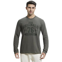 Jockey Men's Super Combed Cotton Rich Printed Round Neck Full Sleeve T-Shirt (Colors & Prints May Vary)_Style_Us82_Deep Olive_S