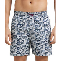 Jockey Us57 Men's Super Combed Mercerized Cotton Woven Printed Boxer Shorts With Side Pockets (Color & Prints May Vary)