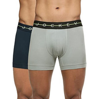 Jockey Ny16 Men's Super Combed Cotton Elastane Stretch Solid Trunk With Ultrasoft Waistband_Assorted_M (Pack Of 2_Colors & Prints May Vary)