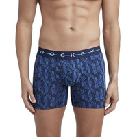 Jockey Ny03 Men's Super Combed Cotton Elastane Stretch Printed Boxer Brief With Ultrasoft Waistband (Prints May Vary)_Navy_S