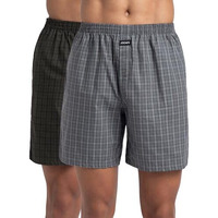 Jockey 1223 Men's Super Combed Mercerized Cotton Woven Checkered Boxer Shorts With Side Pocket (Pack Of 2)_Multicolor_L