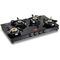 Prestige Svachh Neo Gtsn 04 L Toughened Glasstop Gas Stove With Liftable 4 Burners (Black), Open