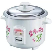 Prestige Prwo 0.6 L Electric Rice Cooker With 2 Cooking Pans|Detachable Power Cord|Durable Body|Cool Touch Handles|White| Raw Capacity-0.3L|Cooked Capacity-0.6 L|Cooks For A Family Of 1 To 2 Members