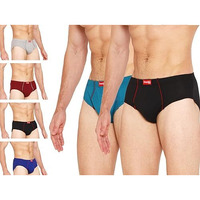 Vip Men's Solid Cotton Briefs With Elasticated Waistband - Pack Of 6 (May Vary) - Soft, Breathable, And Comfortable Underwear For Everyday Wear (Assorted_90 Cm)