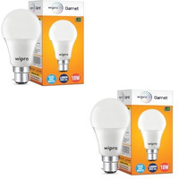 Wipro Garnet 10W Led Bulb For Home & Office |Cool Day White (6500K) | B22 Base|220 Degree Light Coverage |4Kv Surge Protection |400V High Voltage Protection |Energy Efficient | Pack Of 2