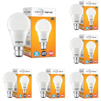 Wipro Garnet 10W Led Bulb For Home & Office |Cool Day White (6500K) | B22 Base|220 Degree Light Coverage |4Kv Surge Protection |400V High Voltage Protection |Energy Efficient | Pack Of 6
