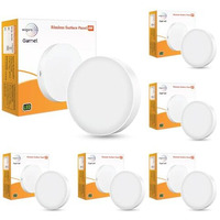 Wipro Garnet 6W Rimless Round Led Surface Panel | Cool White Light (6500K) | Elegant Rimless Design For Wider Spread Of Light | Surface Mounted Led Down Light For Ceiling | Pack Of 6