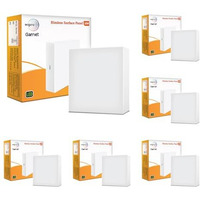 Wipro Polycarbonate Garnet 12W Rimless Square Led Surface Panel | Cool White Light (6500K) | Elegant Rimless Design For Wider Spread Of Light | Surface Mounted Led Down Light For Ceiling | Pack Of 6