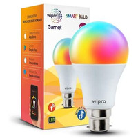 Wipro 9-Watt B22 Wifi Smart Led Bulb With Music Sync (16 Million Colours + Warm White/Neutral White/White) (Compatible With Amazon Alexa And Google Assistant), Standard (Ns9400)(Pack Of 1)