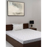 Bombay Dyeing Vintage 180 Tc 100% Cotton Blue Two Single Size Bedsheet With 2 Pillow Covers