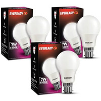 Eveready Base B22D 7-Watt Led Bulb (Cool Day Light) - 3 Piece