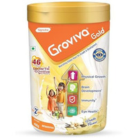 Groviva Gold Milk Protein Powder For Kids | 2-6 Years | 400G Vanilla Jar| 46 Nutrients | Growth & Digestive Nutrients | Supports Physical Growth, Brain Development, Immunity & Eye Health