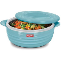 Milton Aspire 2500 Serving Casserole, Double Walled Inner Stainless Steel, Pu Insulated Kitchen Hot Pot, Keeps Food Hot & Fresh For Roti, Biryani, 1875 Ml, Blue