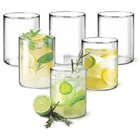 Treo By Milton Vector Borosilicate Glass Tumbler, Set Of 6, 300 Ml Each, Transparent, Ideal For Water, Juice, Cocktails, Mocktails