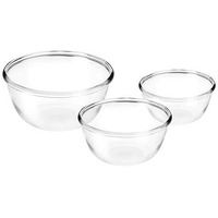 Treo By Milton Glass Mixing Bowls Without Lid | Microwave Safe & Dishwasher Safe | Food Safe | Scratch Resistant | Transparent, Set Of 3 (500 Ml, 1000 Ml, 1500 Ml, Transparent)