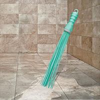 Spotzero By Milton Kharata Plastic Hard Bristle Broom (Aqual Green), Hard_Floor, Pack Of 1