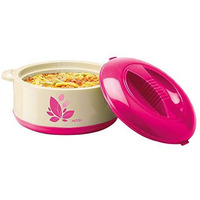 Milton Orchid 1500 Inner Stainless Steel Serving Casserole With Lid, Pu Insulated Kitchen Hot Pot, Keeps Food Hot & Fresh For Roti, Biryani, 1260 Ml, Pink