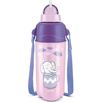 Milton Kool Trendy 500 Kids Plastic Insulated Water Bottle With Straw, 490 Ml, Sipper Bottle, Leak Proof, Bpa Free, Food Grade, School & Picnic Bottle, Purple