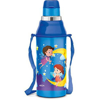 Milton Kool Steelight 400 Kids Plastic Insulated Water Bottle With Straw, 404 Ml, Sipper Bottle, Leak Proof, Bpa Free, Food Grade, School & Picnic Bottle, Pearl Blue