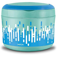 Milton Big Bite Lunch Box Pu Insulated Double-Walled Stainless Steel Container With Inner Partition Plate & Carrying Handle, 900 Ml, Aqua Green For Travelling, School & Office