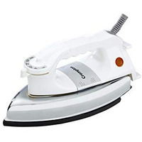 Crompton Rhino 1000-Watt Heavy Weight Dry Iron With Non Stick Teflon Coating (White/Silver)