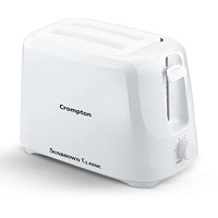 Crompton Sunbrown Classic Pop-Up Toaster 700W With Removable Crumb Tray | 6 Browning Levels With Cancel Function | Dust Cover Plate | White Cool Touch Body
