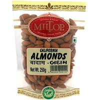 Miltop Raw California Almonds | Premium Badam Giri | High In Fiber & Boost Immunity | Hand-Picked Nuts & Dry Fruits| 250Gm Pouch