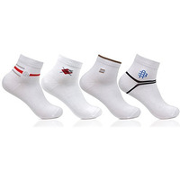 Bonjour Men White Color Ankle Length Socks - Po4