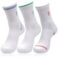 Bonjour Men's Crew Length Cotton Socks (Pack Of 3 Pairs) (Bro7003-Po3_White)
