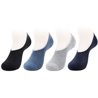 Bonjour Mens Cotton Multicolor Pack Of 4 Pair Loafer Socks