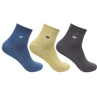 Hush Puppies Men's Cotton Ankle Socks (Pack Of 3) (Brohpm-13B-Po3_Multicolor_Freesize)