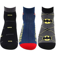 Bonjour Superman Batman Ankle Socks For Men Pack Of 3