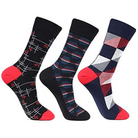 Bonjour Designer Office/Business/Formal Crew Socks For Men - Pack Of 3