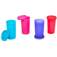 Signoraware Bpa Free Plastic Tumbler | Microwave Safe | Perfect For Everyday Use At Home, Picnics, Parties & During Outdoors | Best For Softdrinks & Smootheis ( 370Ml X 4 | Set Of 4 | Multicolour )