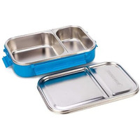 Signoraware Slim Stainless Steel Lunch Box | Compact & Stackable Design | Clip Lock Lid | Leak Proof | Useful For School, Picnics & Outdoor | Best For Packing Fruits & Sandwiches ( 1 Ltr | Blue )