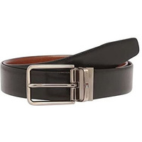 Tommy Hilfiger Mens Leather Buckle Closure Formal Belt (Black_X-Large)